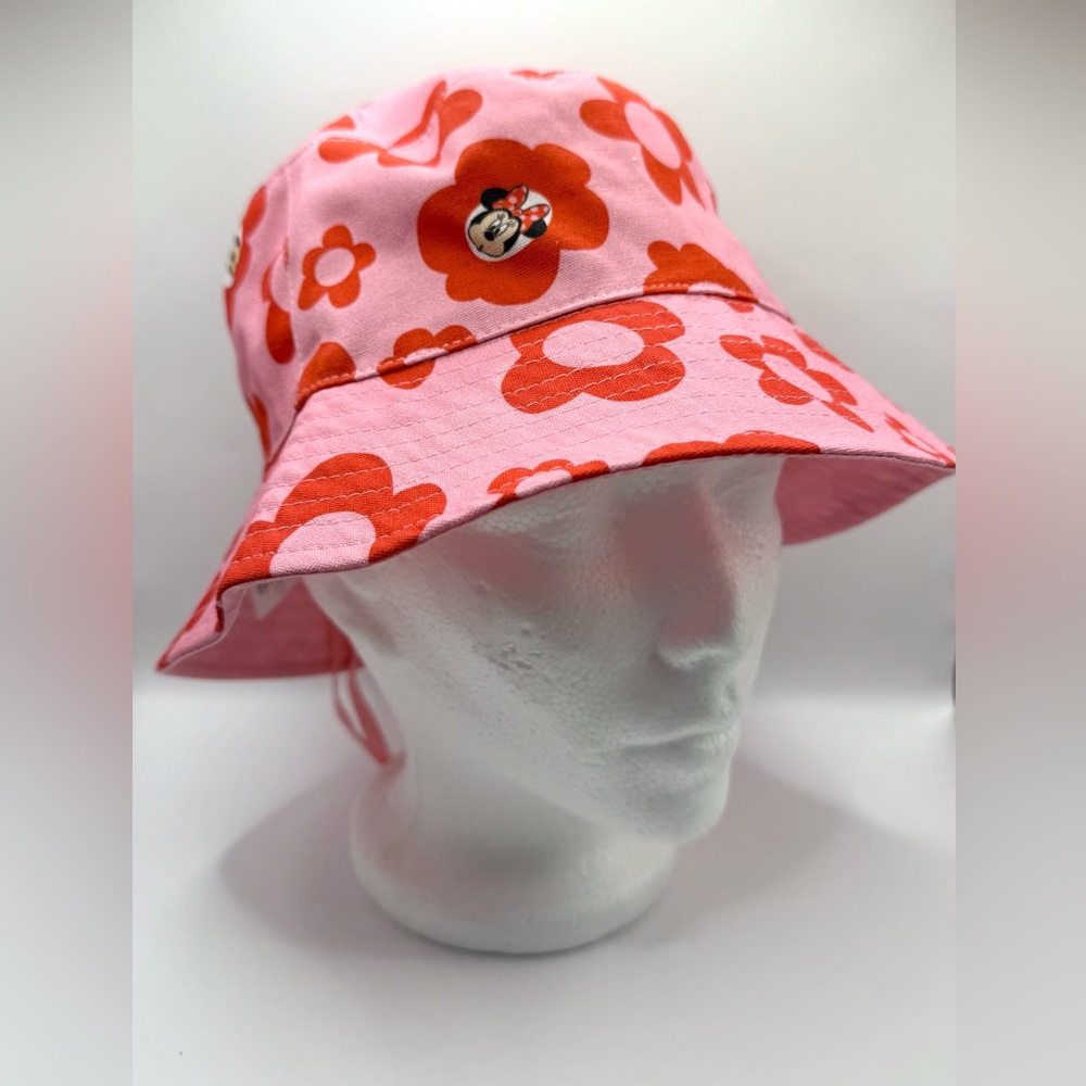 Disney Pink and Red Floral Minnie Mouse Bucket Hat
